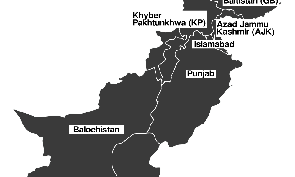 Pakistan map with boundaries
