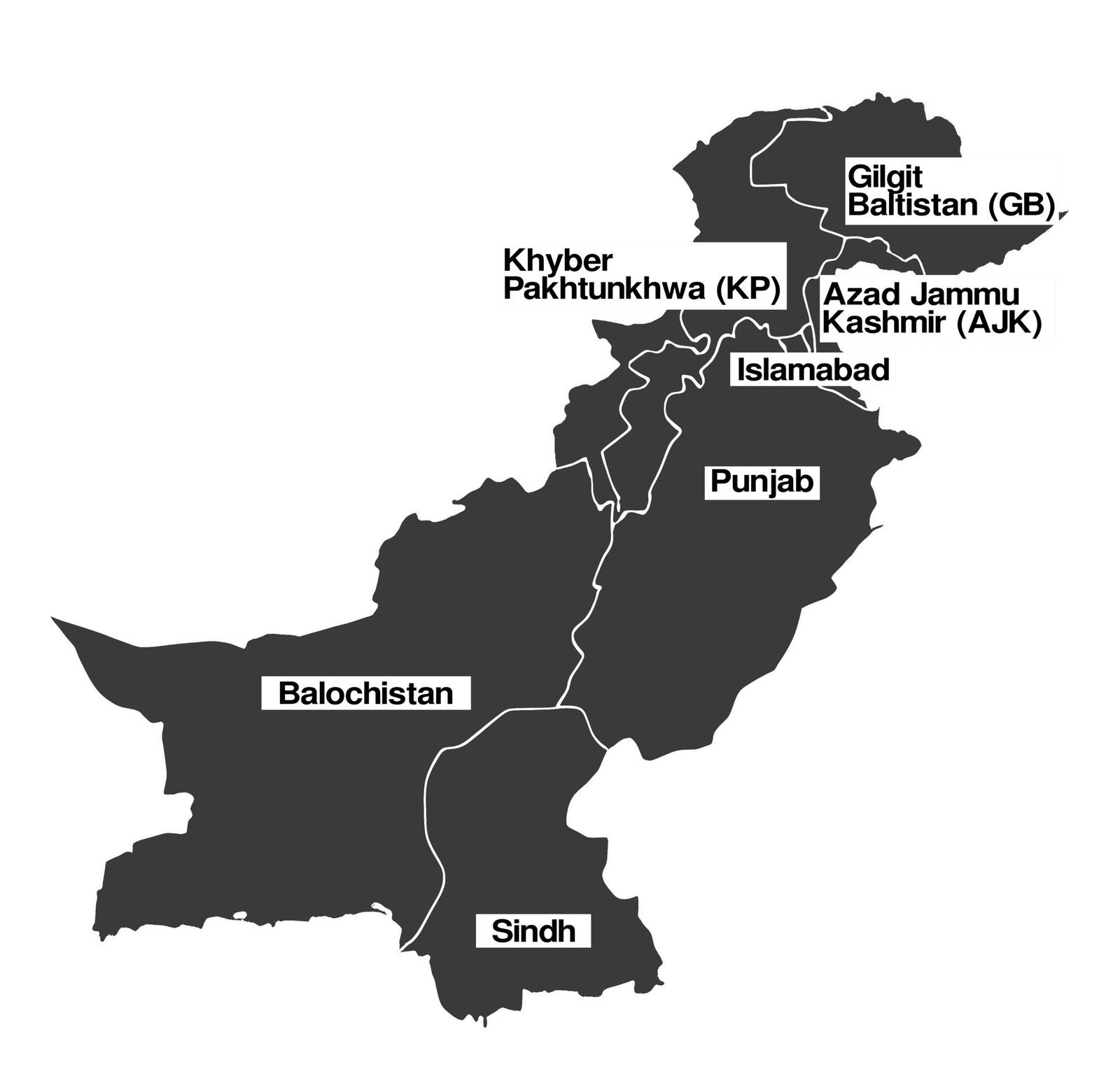 Pakistan map with boundaries