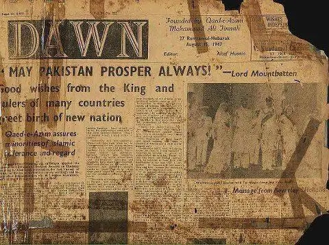 Dawn news headline Pakistan independence