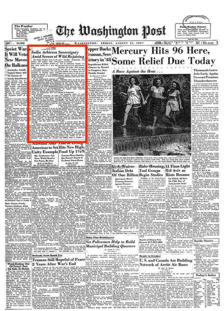 Indian Independence on Washington Post